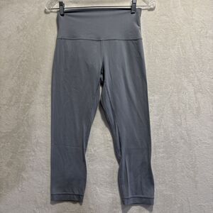 Lululemon Align Crop 21" Nulu Fabric Leggings Chambray Blue Women's Size 6 Yoga